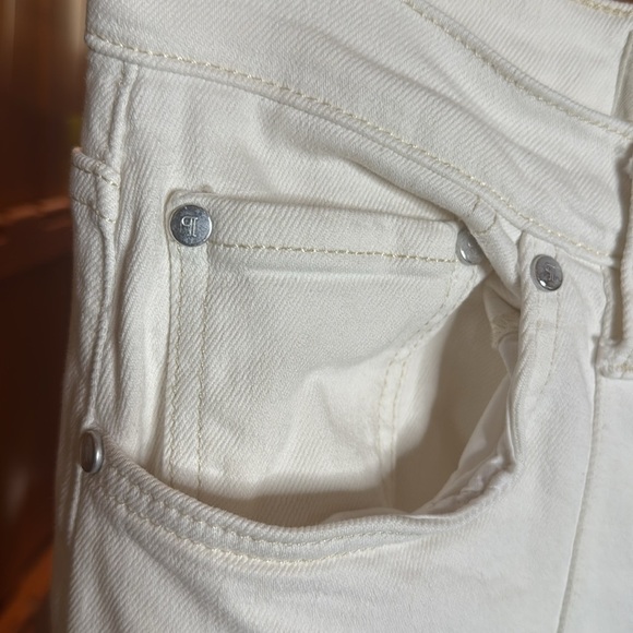 Pilcro Clean-Seamed High-Rise Wide-Leg Cream Jeans Size 30 - Picture 5 of 11